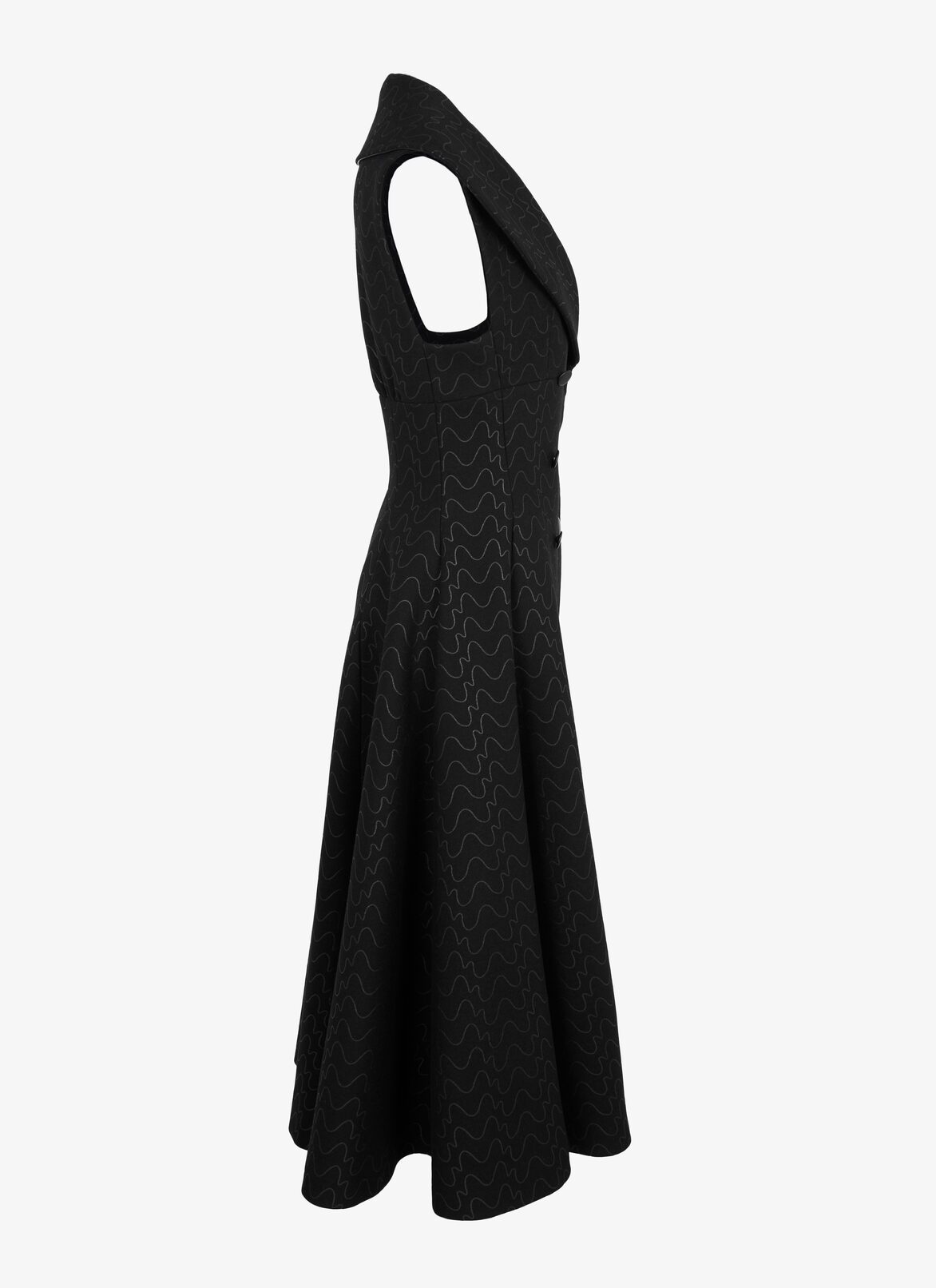 SLEEVELESS COAT DRAP FILIGRANE LUX BLACK/BLACK ALAÏA BLACK/BLACK SLEEVELESS COAT DRAP FILIGRANE LUX BLACK/BLACK